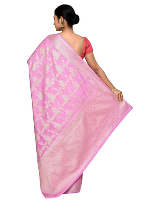 Pink Georgette Saree With Blouse Piece