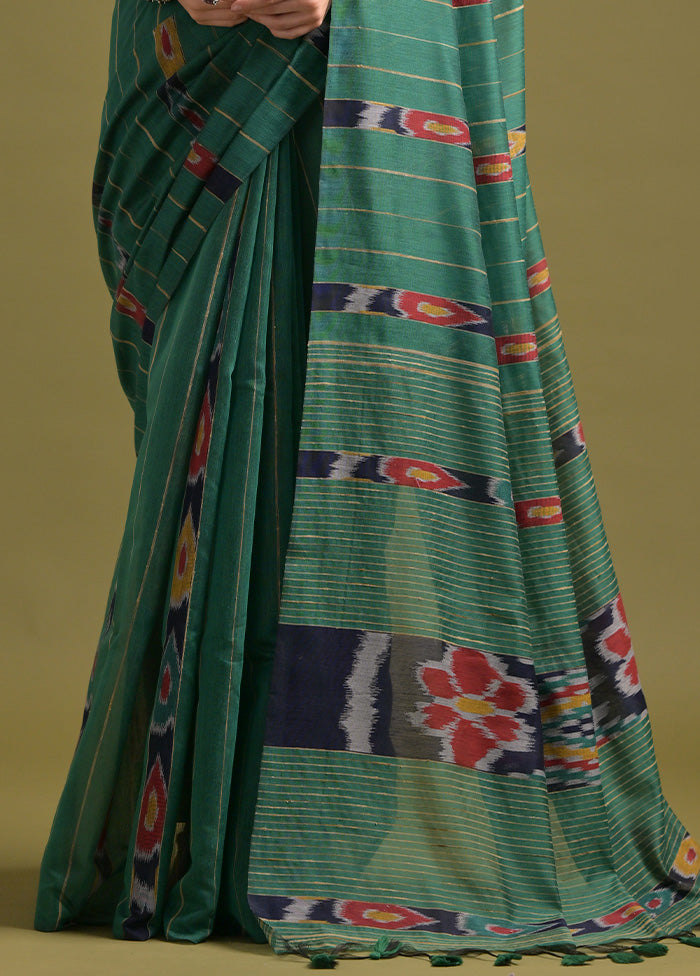 Rama Pure Cotton Saree With Blouse Piece