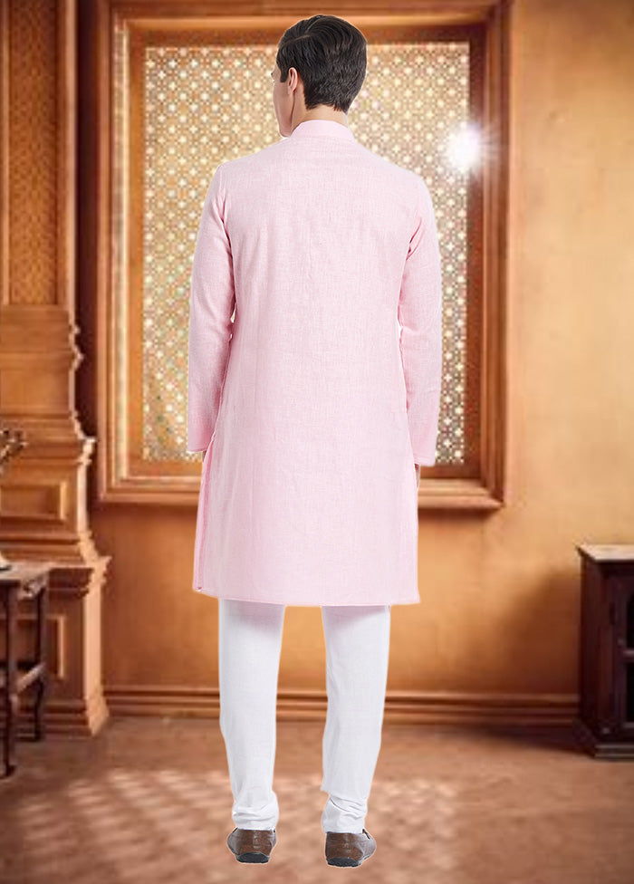 2 Pc Pink Cotton Kurta Churidar Set - Indian Silk House Agencies