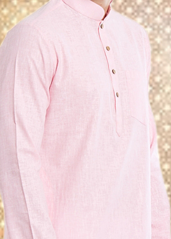 2 Pc Pink Cotton Kurta Churidar Set - Indian Silk House Agencies