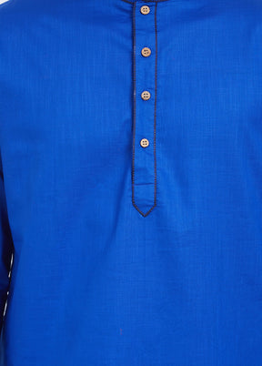 Royal Blue Cotton Kurta - Indian Silk House Agencies