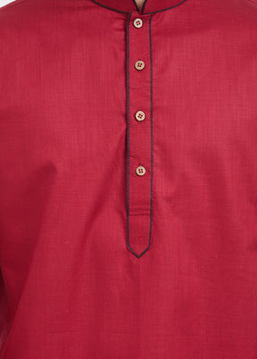 Red Cotton Kurta - Indian Silk House Agencies