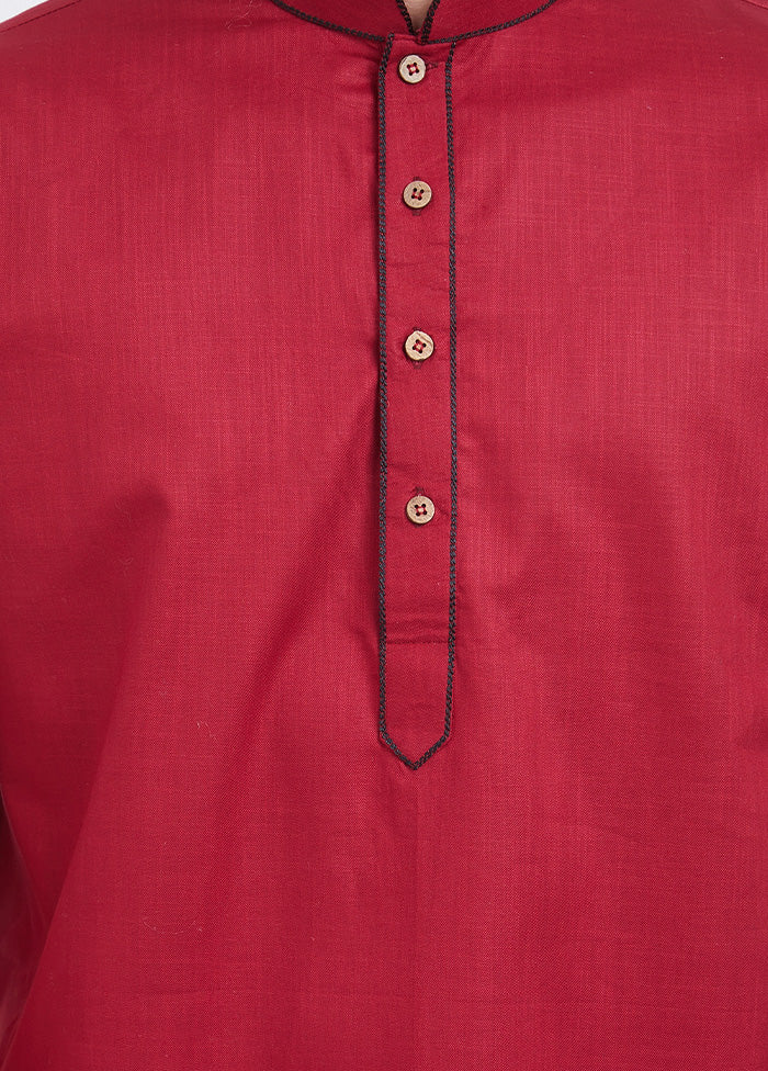 Red Cotton Kurta - Indian Silk House Agencies