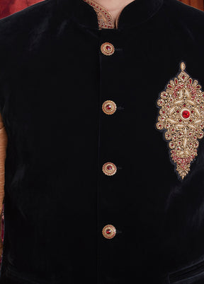 3 Pc Black Velvet Ethnic Wear Set - Indian Silk House Agencies