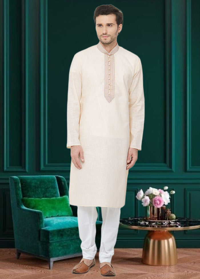 Cream Cotton Kurta - Indian Silk House Agencies