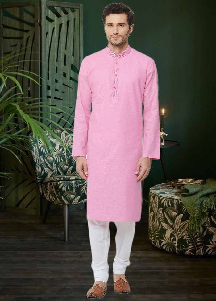 Pink Cotton Kurta - Indian Silk House Agencies