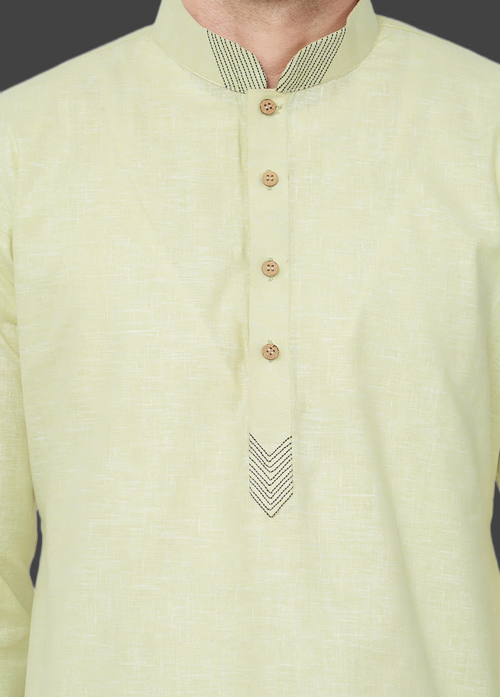 Pista Green Cotton Kurta - Indian Silk House Agencies