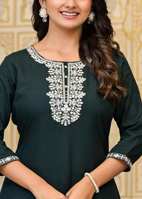 Green Readymade Rayon Kurti