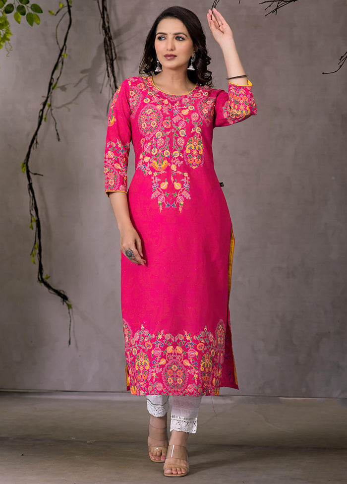 Pink Readymade Rayon Kurti