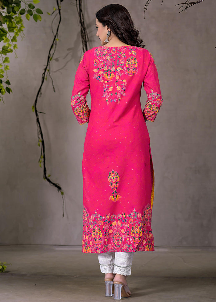 Pink Readymade Rayon Kurti