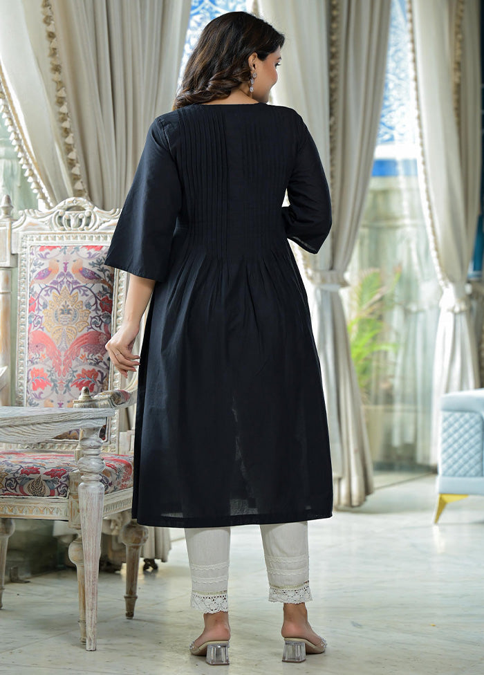 Black Readymade Cotton Kurti