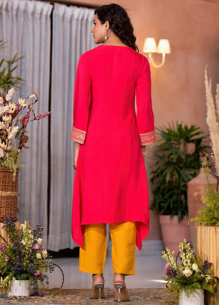 2 Pc Fuchsia Readymade Viscose Kurti Set