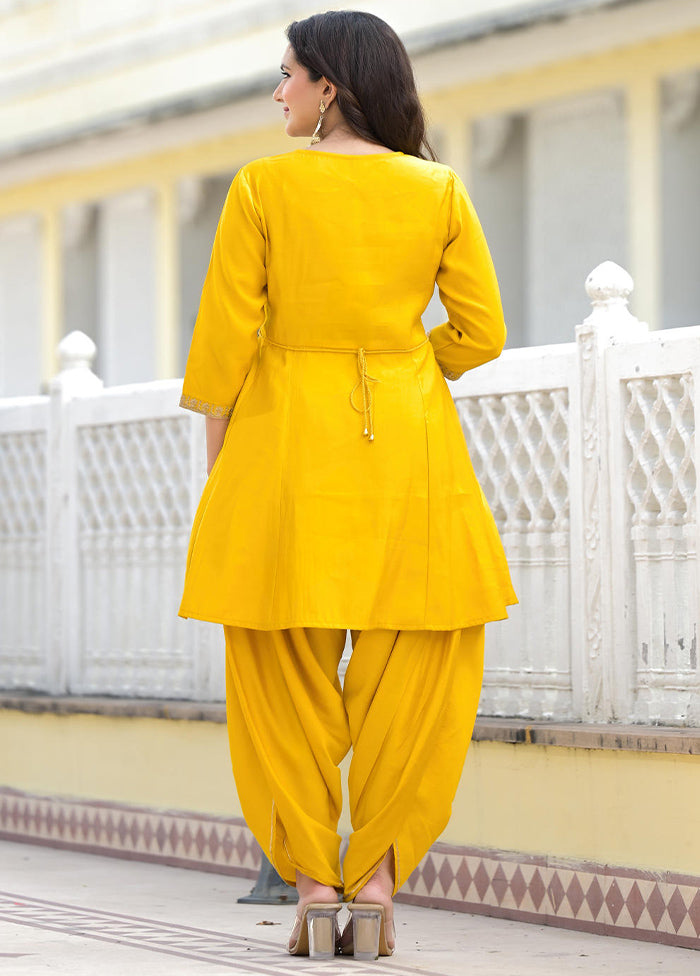 2 Pc Mustard Readymade Viscose Kurti Set