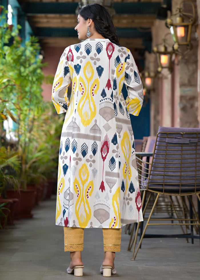 Yellow Readymade Rayon Kurti