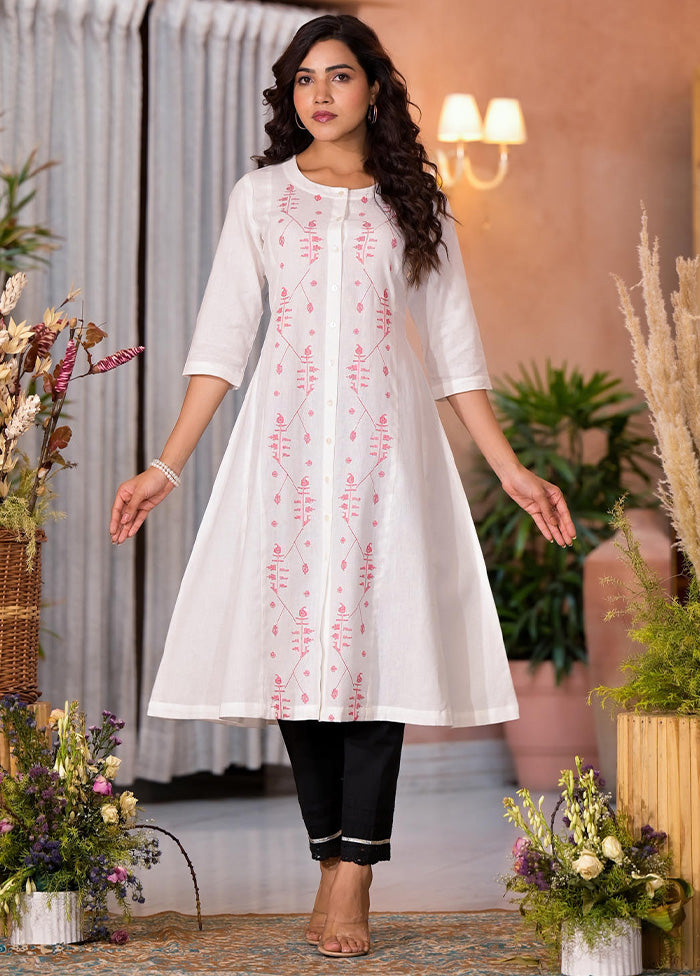 White Readymade Cotton Kurti