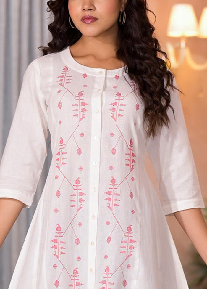 White Readymade Cotton Kurti