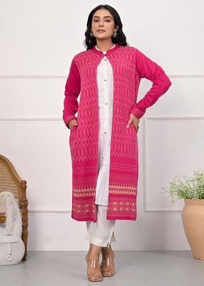 Pink Readymade Cotton Indian Jacket