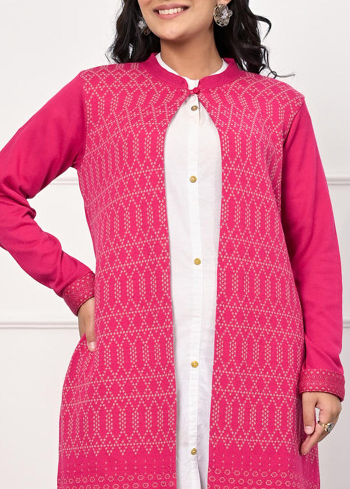 Pink Readymade Cotton Indian Jacket