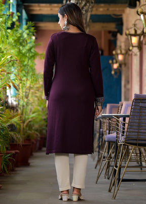 Mauve Readymade Cotton Kurti