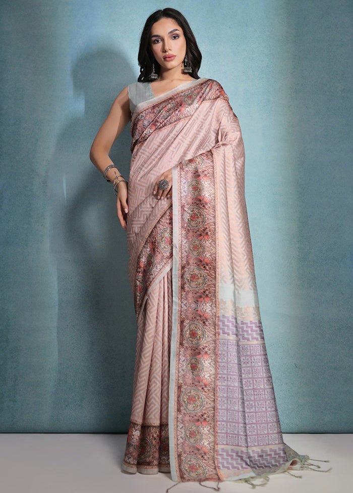 Chiku Pure Cotton Saree With Blouse Piece