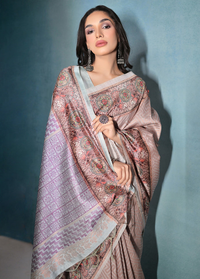 Chiku Pure Cotton Saree With Blouse Piece