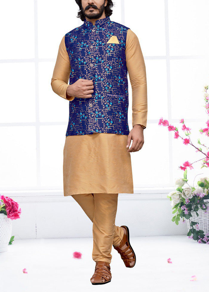 3 Pc Multicolor Pure Silk Ethnic Wear - Indian Silk House Agencies