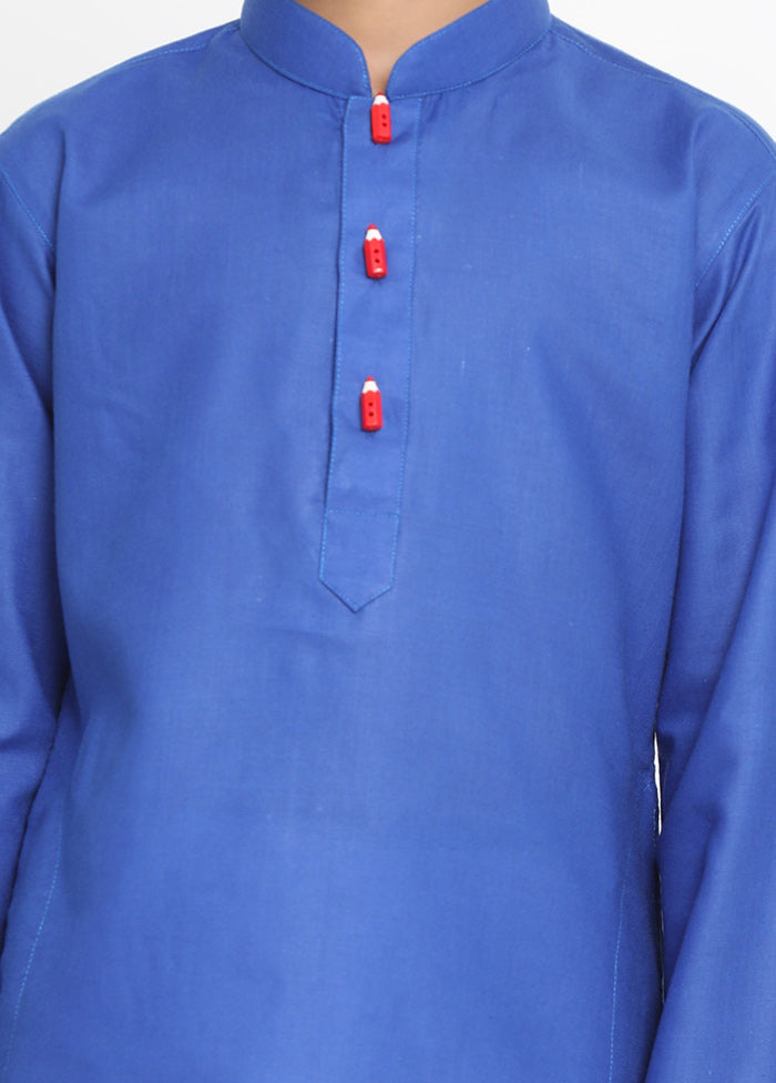 Blue Festive Silk Kurta Pajama Set