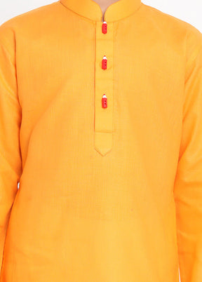 Orange Festive Silk Kurta Pajama Set - Indian Silk House Agencies