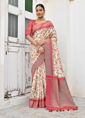 Yellow Tussar Silk Saree With Blouse Piece