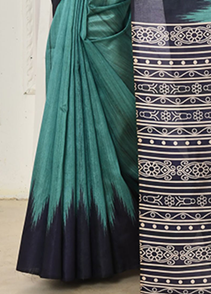 Firoza Tussar Silk Saree With Blouse Piece