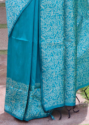 Firoza Spun Silk Saree With Blouse Piece