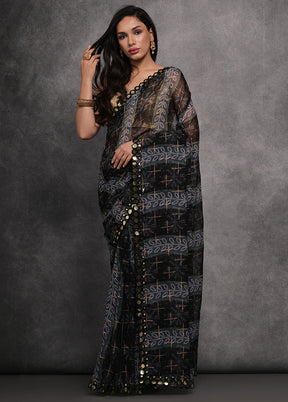 Grey Chiffon Silk Saree With Blouse Piece