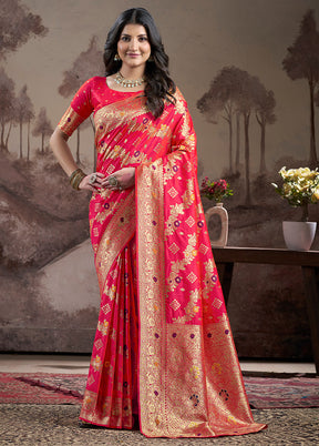 Red Spun Silk Saree With Blouse Piece