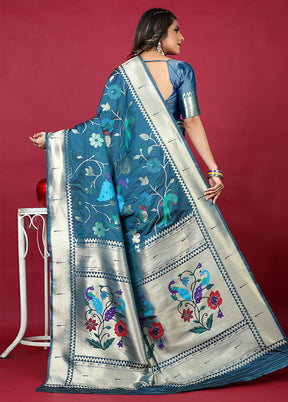 Morpich Dupion Silk Saree With Blouse Piece - Indian Silk House Agencies