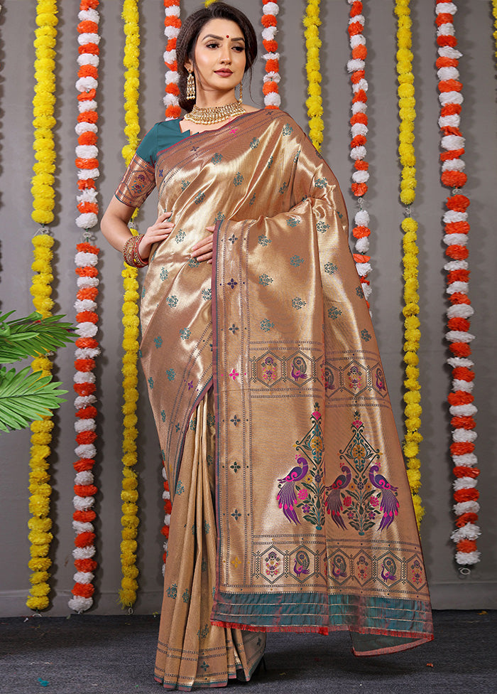 Grey Dupion Silk Saree With Blouse Piece