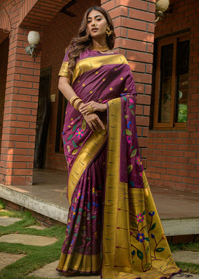 Wine Dupion Silk Saree With Blouse Piece - Indian Silk House Agencies