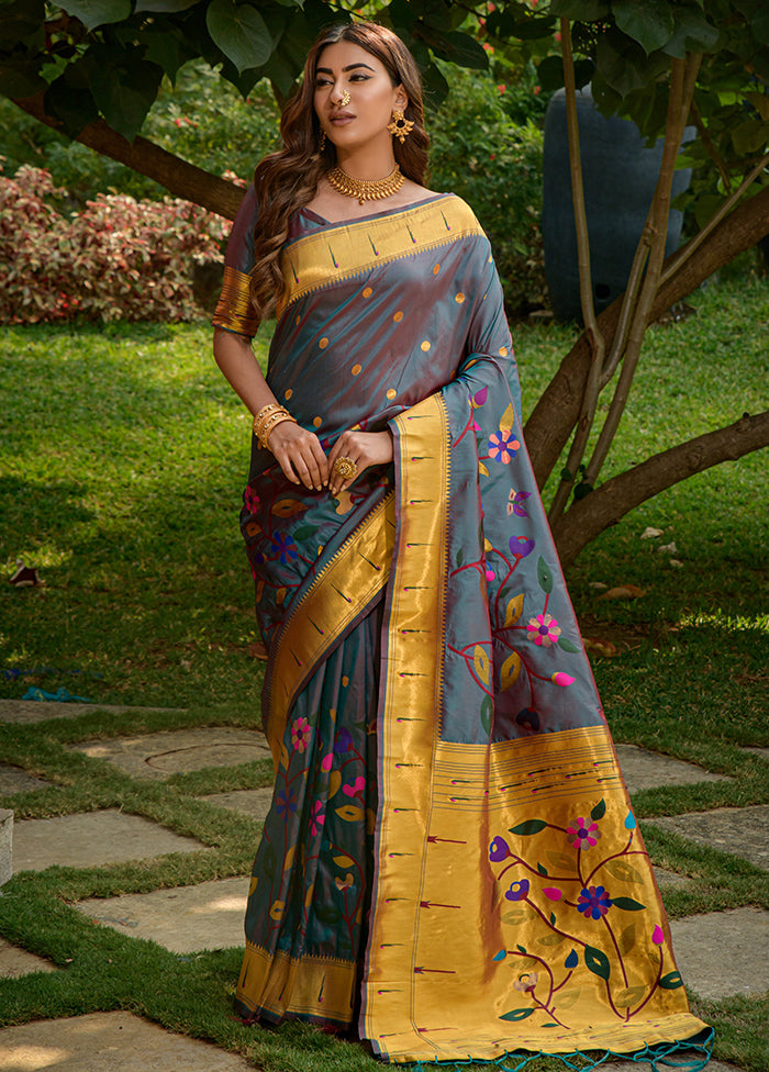 Morpich Dupion Silk Saree With Blouse Piece - Indian Silk House Agencies