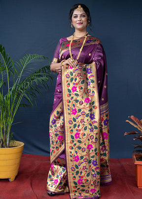 Wine Dupion Silk Saree With Blouse Piece