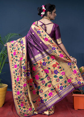 Wine Dupion Silk Saree With Blouse Piece