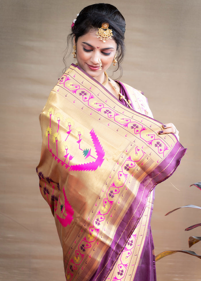 Wine Dupion Silk Saree With Blouse Piece