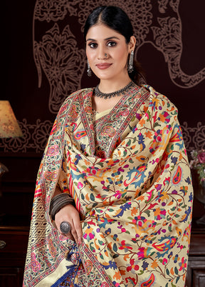 Multicolor Pasmina Silk Saree With Blouse Piece - Indian Silk House Agencies