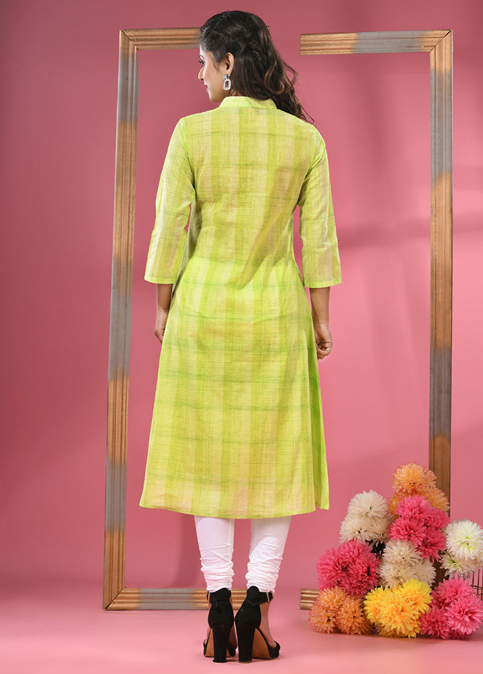 Parrot Green Readymade Cotton Kurti - Indian Silk House Agencies