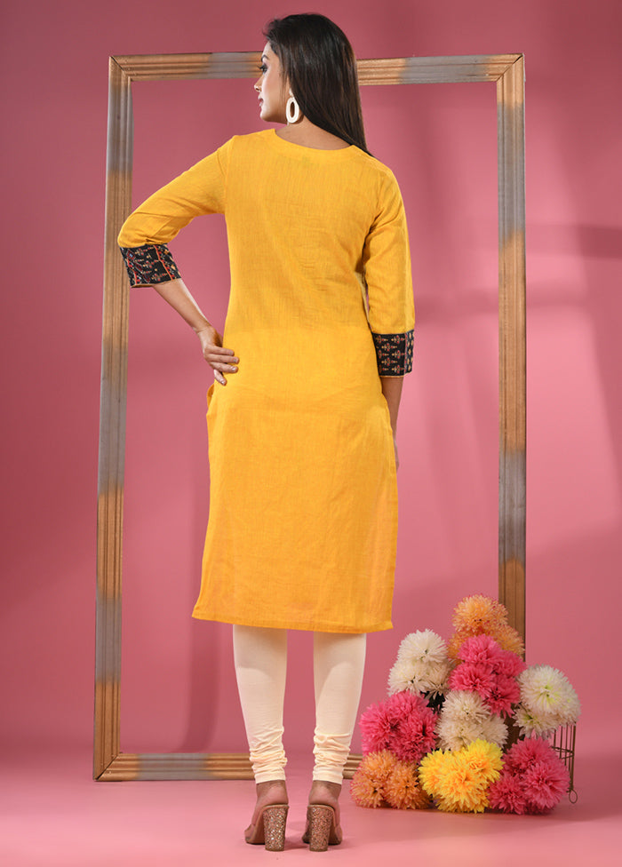 Yellow Readymade Cotton Kurti - Indian Silk House Agencies