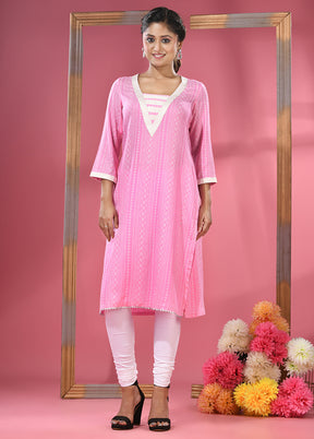 Pink Readymade Cotton Kurti - Indian Silk House Agencies