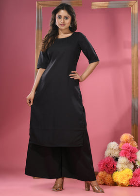 2 Pc Black Readymade Rayon Kurti Set - Indian Silk House Agencies