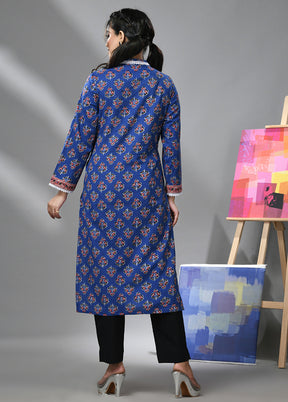 2 Pc Blue Readymade Cotton Kurti Set - Indian Silk House Agencies