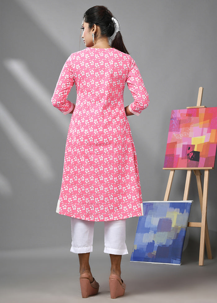 2 Pc Pink Readymade Cotton Kurti Set - Indian Silk House Agencies