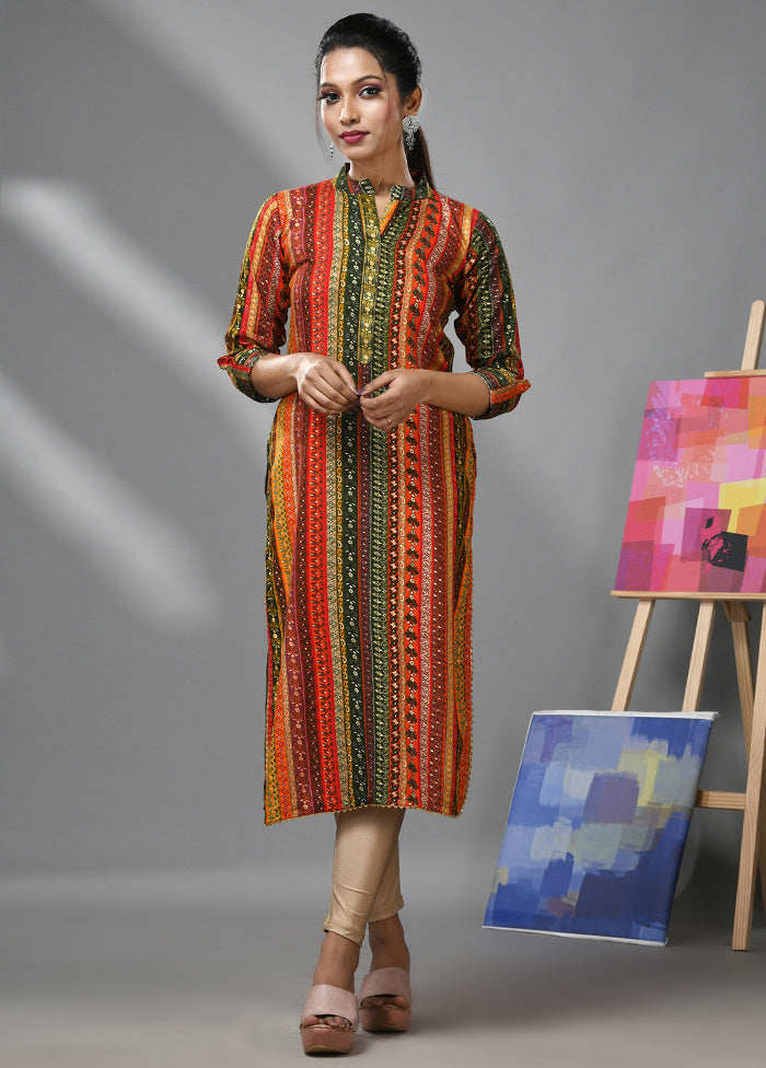Multicolor Readymade Rayon Kurti - Indian Silk House Agencies