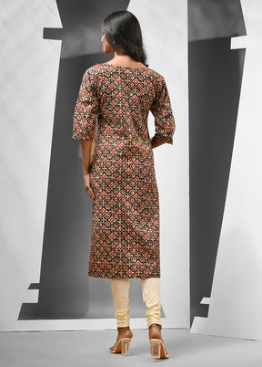 Brown Readymade Cotton Kurti - Indian Silk House Agencies