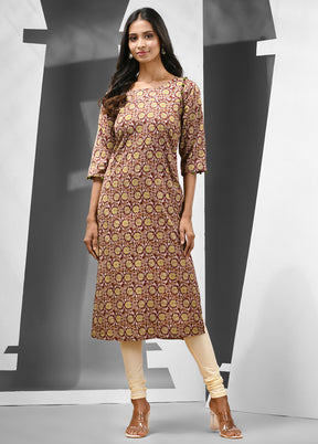 Maroon Readymade Cotton Kurti - Indian Silk House Agencies